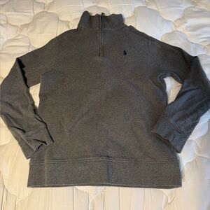 👔 Polo Ralph Lauren Boys Charcoal 1/4 Zip-Up Sweatershirt- large 14-16